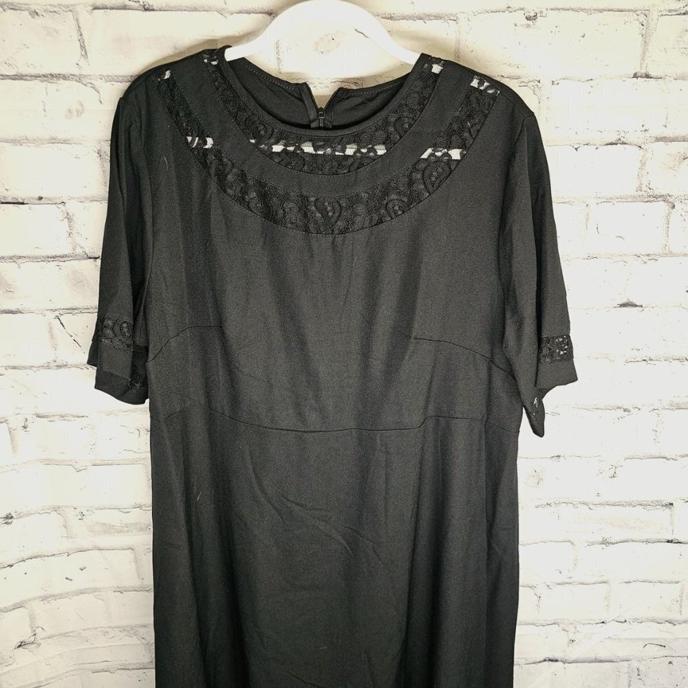 Black Dress with Lace Accents
